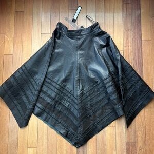 NWT Stella & Jamie LINA Genuine Leather Asymmetrical Skirt XS